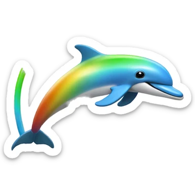 Rainbow dolphin jumping into a circle sticker