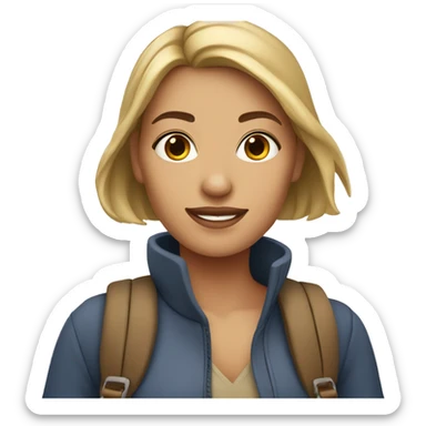 Traveler woman fair skin  sticker