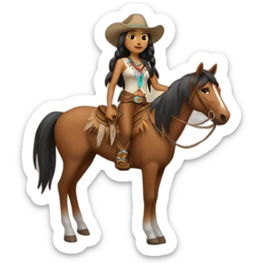 native american cowgirl sticker