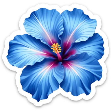 Blue hibiscus flower sticker