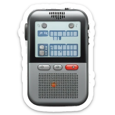 voice recorder memo device with screen an two buttons sticker
