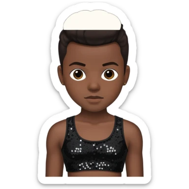 Jordan Knight from NKOTB with dark brown hair, black sequin crop top sticker