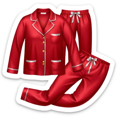 Pijama de satin color rojo oscuro  sticker