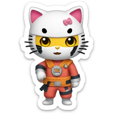 Hello kitty cosplaying as Naruto  sticker
