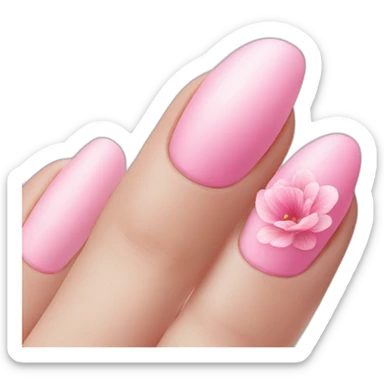 Pink heart-pink flower-pink nails sticker