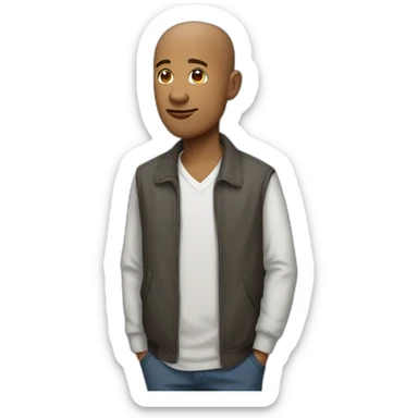 man looking to the side at full height sticker