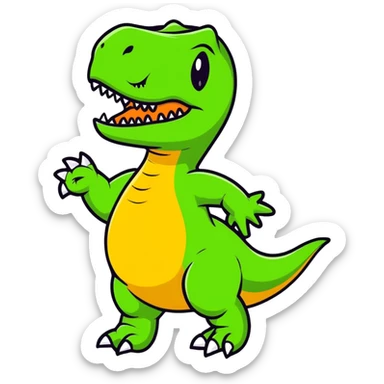 man T-Rex cartoon sticker sticker