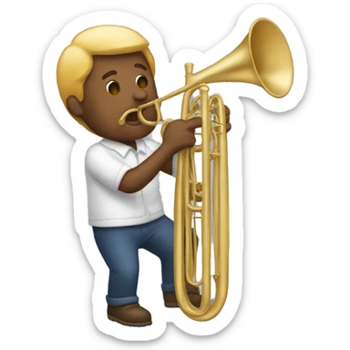 create emoji of man holding trombone sticker