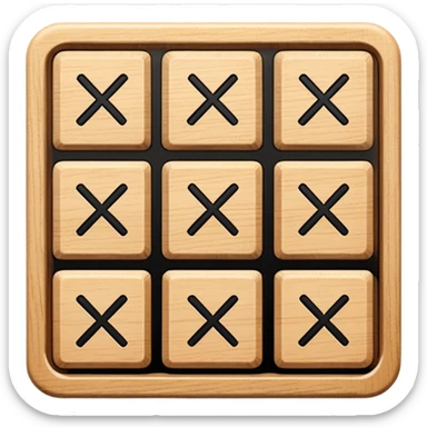 tic tac toe square 3 squares by 3 squares, with no x marks, just plain squares sticker