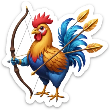 rooster archer sticker