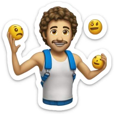 une wii avec des bras et des jembe sticker