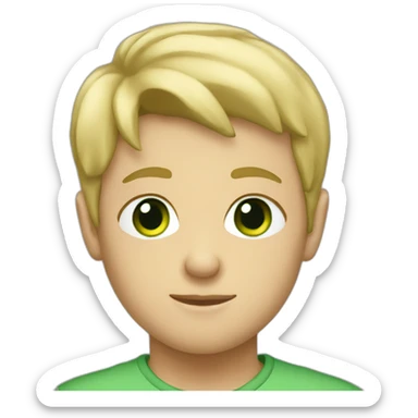 Green eyed blonde boy In a shirt sticker