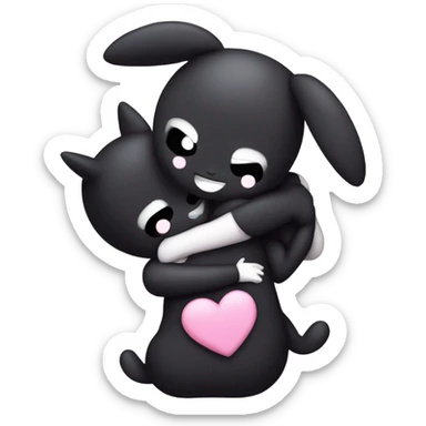 Kuromi and my melody hugging  sticker