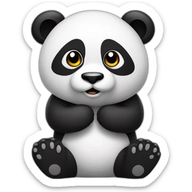 Panda wondering why sticker