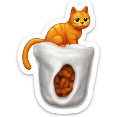 Cat pooping on a Cheeto sticker