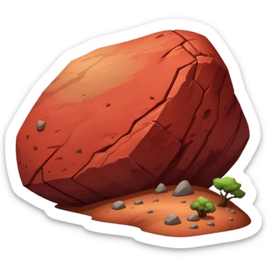 a boulder rolling down a martian hill sticker