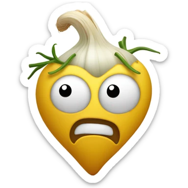 A little heart coughing in a cloud of garlic and onion sticker