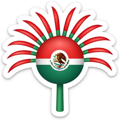 fireworks in green, white, and red, symbolizing Mexican Independence Day sticker