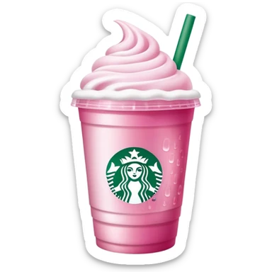 starbucks cup pink drink with cold foam sticker