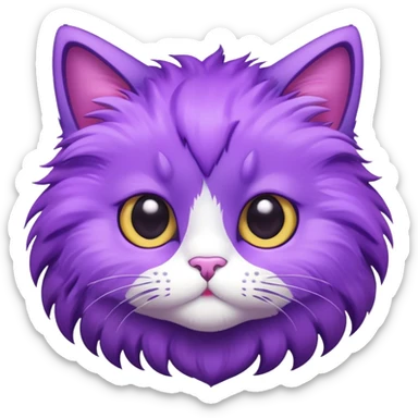 нарисуй фиолетового котика sticker