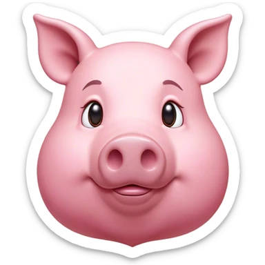 Cinematic Noble Pig Portrait Emoji, Poised and regal, with a stout, robust build and a smooth, well-groomed rosy-pink hide, deep-set soulful beady eyes, Simplified yet sharp and sophisticated features, highly detailed, glowing with a soft, dignified glow, high shine, intelligent and determined, stylized with an air of barnyard nobility, focused and attentive, soft glowing outline, capturing the essence of a watchful and confident pig, so majestic it feels as though it could trot out of the screen with effortless authority! sticker
