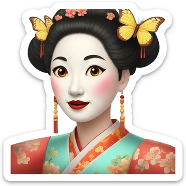 Beijing opera Mrs butterflies sticker