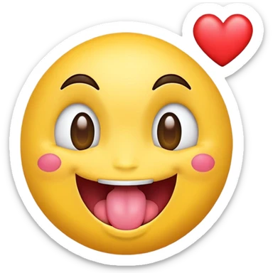 Yellow face heart eyes tongue out emoji  sticker
