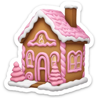 pink gingerbread house sticker