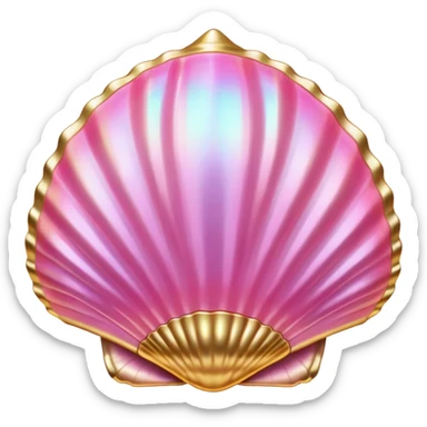 pink and gold seashell sticker