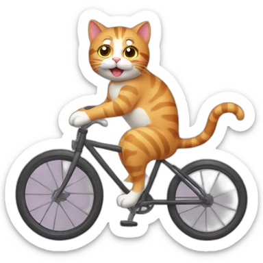 cat ride a cycle sticker