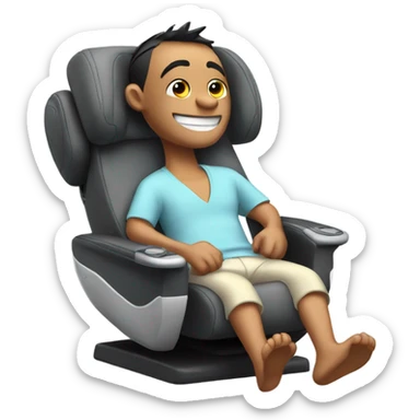 Stitch in a massage chair  sticker