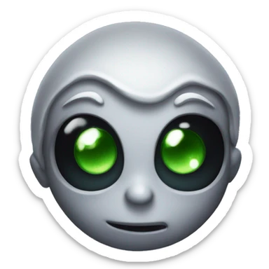 curious alien emoji with sparkles emoji sticker