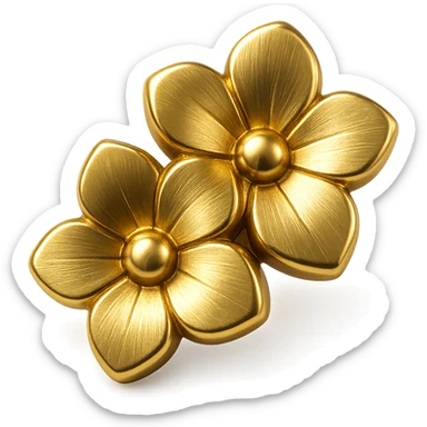 Change the flowers to match the same gold color and style as the badge, so they blend seamlessly with the gold theme. Keep the chibi ninja girl, sparkly effects, and badge shape unchanged. Transparent background, sized for Twitch or Discord use. sticker