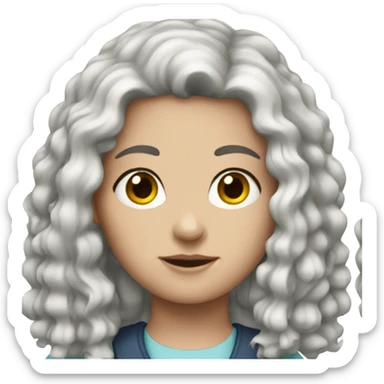 white girl dark hair leaving school sticker