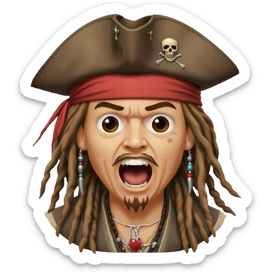 jack sparrow screaming sticker