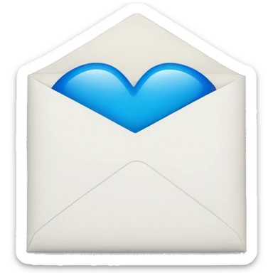 White envelope with blue kiss  sticker