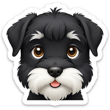 Black schnauzer puppy sticker