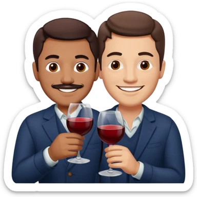 Mexican and white men drinking wine together sticker