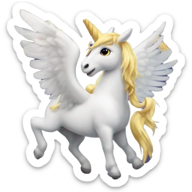 Un unicornio con alas  sticker
