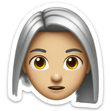 Girl making angry face with head tilted sideways sticker