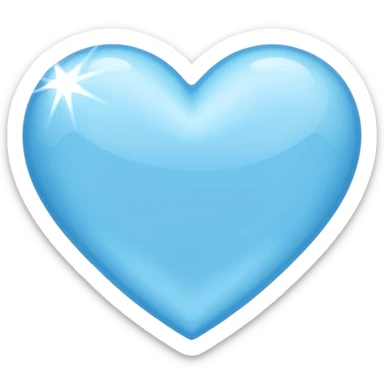 light sky blue heart with blingbling effect sticker