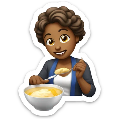 mujer comiendo yogurt griego sticker