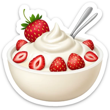yoghurt bowl with strawberries  sticker