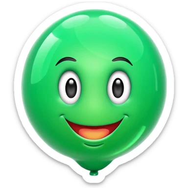 emoji globo fiesta verde con serpentina sticker