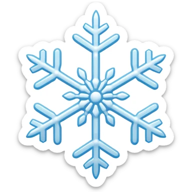 A simple emoji-style snowflake or small snow pile. Cute, clean lines, minimal detail, white and light-blue colors, rounded shapes, soft shading, flat 2D emoji style. sticker