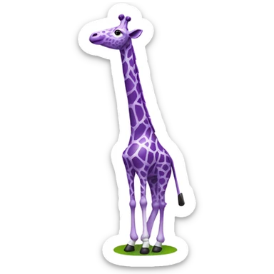 Purple giraffe playing golf in space ￼  sticker