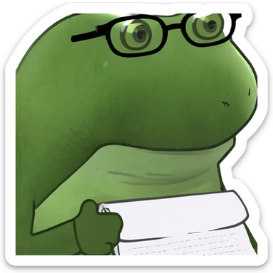 Bufo doing some late night coding to solve a critical bug  sticker