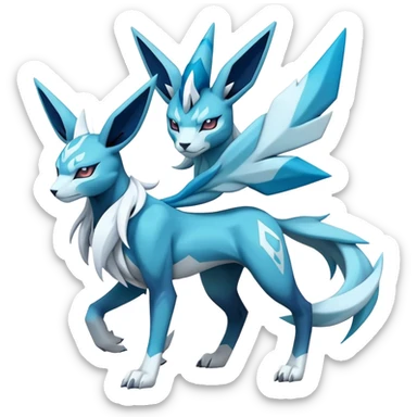  Edgy cool epic Cobalion-Suicune-Glaceon-fakemon (full body) sticker