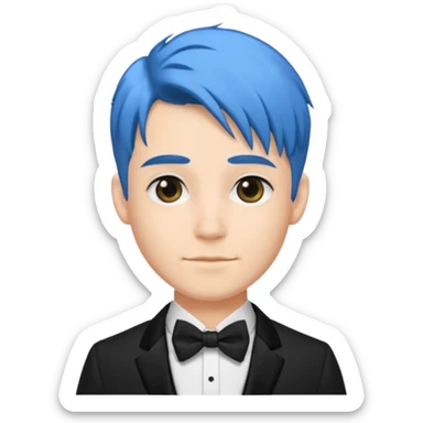 blue hair groom sticker