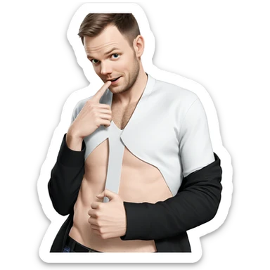 realistic portrait of stylish man sticker